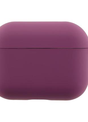 Чехол силиконовый silicone case с микрофиброй для airpods pro 3 защитный с карабином цвет 43.grape mc-10381