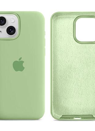 Чохол силіконовий silicone case full size для iphone 15 plus з мікрофіброю всередині захист від ударів 01.mint mc-10880