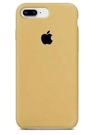 Чохол силіконовий silicone case full size для iphone 7 plus 8 plus з мікрофіброю всередині захисний золотий mc-11410