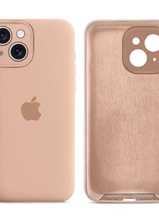 Чохол силіконовий silicone case full size із захистом від пошкоджень для iphone 15 19.pink sand mc-11253