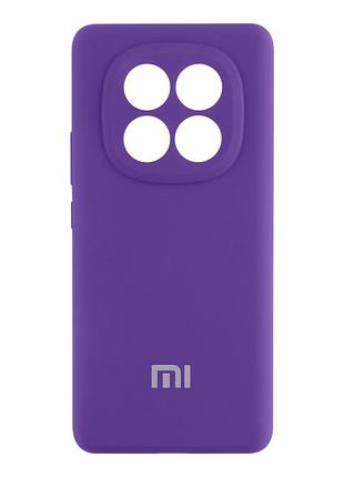 Чехол liquid silicone full camera для xiaomi redmi note 14 pro+ 5g с микрофиброй внутри фиолетовый elegant purple mc-11925