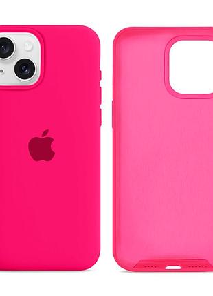 Чохол silicone case full size для iphone 15 plus силіконовий з мікрофіброю всередині захист від ударів 38.shiny pink mc-10869