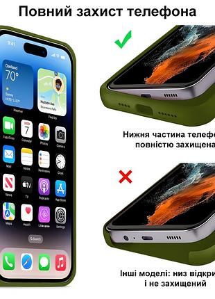 Чехол силиконовый square full camera для iphone 7 plus 8 plus с защитой камеры army green mc-11000 4