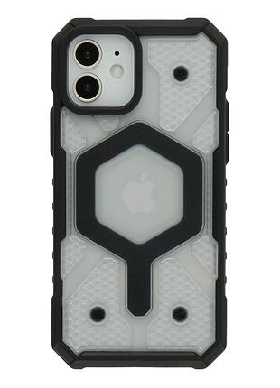 Чехол tpu+pc armorhex magnetic case для iphone 12 12 pro противоударный с magsafe прозрачный черный mc-11861