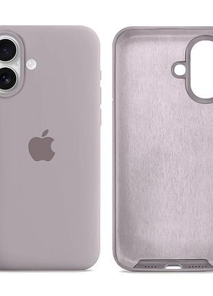 Чехол силиконовый silicone case full size для iphone 16 plus с микрофиброй внутри защита от ударов 07.lavender mc-11439