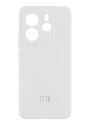 Чохол liquid silicone full camera для xiaomi redmi note 14 5g із захистом камери та мікрофіброю всередині білий mc-11950