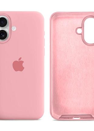 Чехол silicone case full size для iphone 16 с защитой от ударов и микрофиброй внутри розовый mc-11482