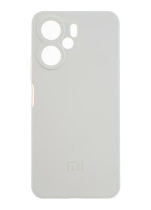 Чохол liquid silicone full camera для xiaomi redmi 13c poco c65 захисний з мікрофіброю white mc-11629