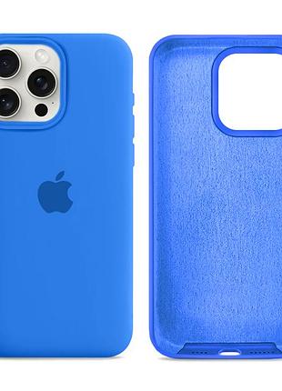 Чохол силіконовий silicone case full size для iphone 16 pro max з мікрофіброю всередині захист від ударів royal blue mc-11411