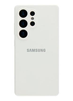 Чохол liquid silicone full camera для samsung galaxy s25 ultra 5g з мікрофіброю захист камери білий mc-11815