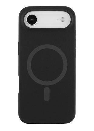 Чехол силиконовый glow silicone case с magsafe для iphone 17 air черный с микрофиброй внутри mc-12289