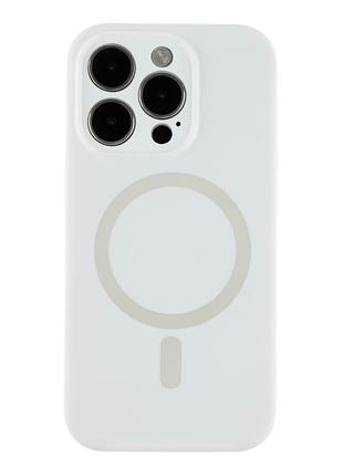 Чехол силиконовый glow silicone case с magsafe для iphone 14 pro max защита камеры белый mc-11777