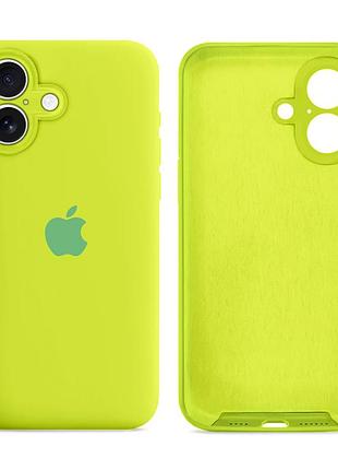 Чехол силиконовый silicone case с микрофиброй для iphone 16 защита от повреждений 40.shiny green mc-11548