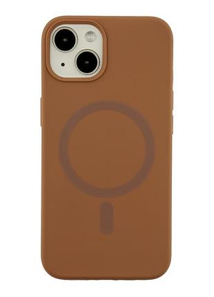 Чохол glow silicone case з magsafe для iphone 13 захисний силіконовий з мікрофіброю new brown mc-12188