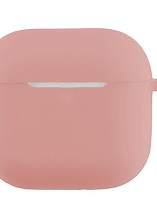 Чехол силиконовый с карабином для airpods 4 защита от повреждений эластичный pink sand mc-10359