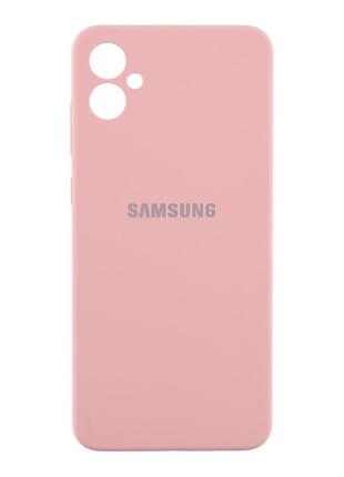 Чехол liquid silicone full camera для samsung galaxy a05 защита корпуса с микрофиброй внутри 19.pink sand mc-11651