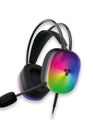 Ігрові навушники fantech hg29 aurora 7.1 з rgb-підсвіткою й мікрофоном для онлайн-ігри чорні