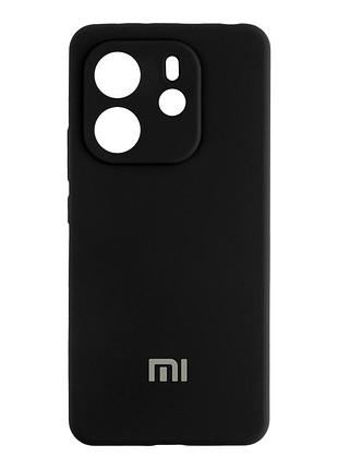 Чехол liquid silicone full camera для xiaomi redmi note 14 4g защитный с микрофиброй черный mc-11954