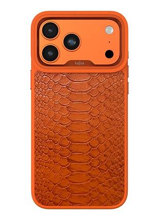 Чехол kajsa glamorous collection накладка tpu с magsafe для iphone 17 pro защита камеры оранжевый orange plus o-ring mc-12412