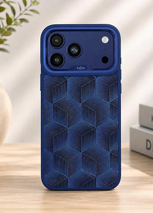 Чехол kajsa splendid collection 3d cube pattern с magsafe для iphone 17 pro tpu защитный с упаковкой blue plus o-ring mc-12431 2