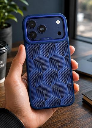 Чехол kajsa splendid collection 3d cube pattern с magsafe для iphone 17 pro tpu защитный с упаковкой blue plus o-ring mc-12431 4