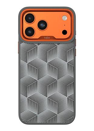 Чехол kajsa splendid collection 3d cube pattern с magsafe для iphone 17 pro max tpu mix o-ring mc-12410