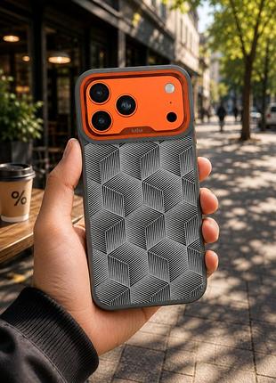Чехол kajsa splendid collection 3d cube pattern с magsafe для iphone 17 pro max tpu mix o-ring mc-12410 2