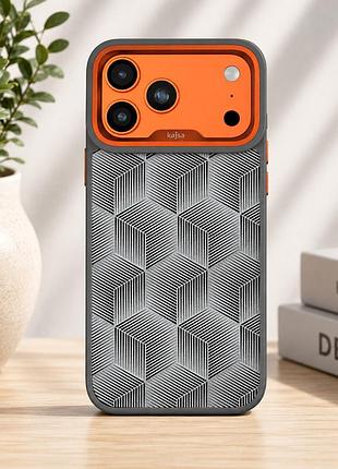 Чехол kajsa splendid collection 3d cube pattern с magsafe для iphone 17 pro max tpu mix o-ring mc-12410 4