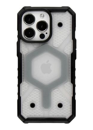 Чохол armorhex magnetic case tpu+pc для iphone 13 pro прозорий сірий з magsafe та захистом камери transparent grey mc-11855