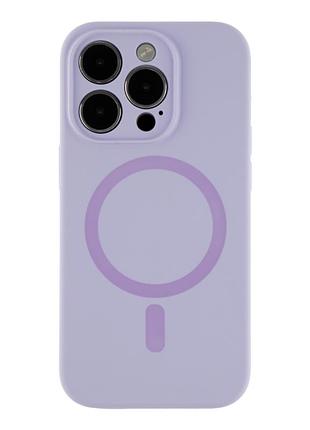 Чехол glow silicone case с magsafe для iphone 14 pro защита камеры силиконовый light purple mc-11782
