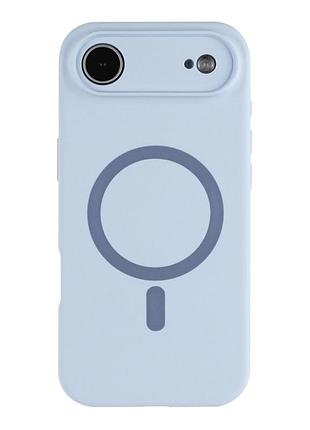 Чехол силиконовый glow silicone case с magsafe для iphone 17 air защита камеры с микрофиброй внутри blue mc-12274