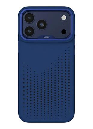 Чехол kajsa splendid collection circle с magsafe для iphone 17 pro защита от царапин рельефная текстура blue plus o-ring mc-12337