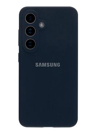 Чохол liquid silicone full camera для samsung galaxy s25 5g захист камери з мікрофіброю всередині 08.dark blue mc-11824
