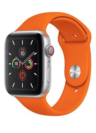 Ремінець силіконовий apple watch band two-piece 42/44/45/49mm комфортний із застібкою pin-and-tuck колір 13.orange