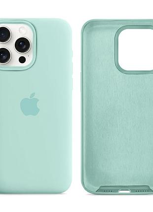 Чехол силиконовый silicone case full size для iphone 14 pro защитный с микрофиброй внутри 21.sea blue mc-10754
