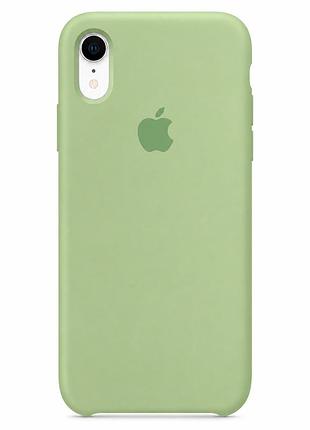 Чохол силіконовий silicone case full size для iphone xr матовий з мікрофіброю всередині 01.mint mc-10480