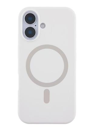 Чохол glow silicone case з magsafe для iphone 16 захисний із мікрофіброю всередині білий mc-11699