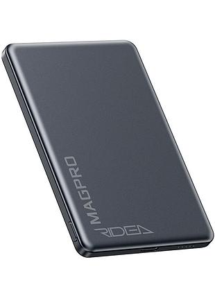 Мобильная батарея ridea rp-m5 magpro 5000mah с magsafe беспроводная быстрая зарядка серый