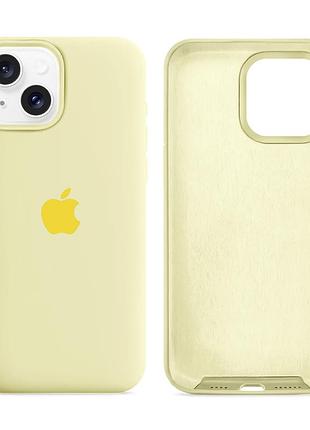 Чохол силіконовий silicone case full size для iphone 15 з мікрофіброю всередині захист від пошкоджень 51.mellow yellow mc-10908