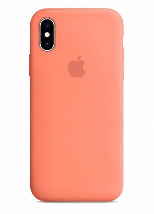 Чехол силиконовый silicone case full size для iphone xs max с микрофиброй внутри противоударный 27.peach mc-10532