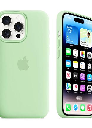 Чохол силіконовий silicone case з magsafe для iphone 12 pro max захист від ударів матова поверхня pistachio mc-10936