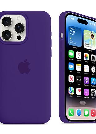 Чехол силиконовый silicone case с magsafe для iphone 16 pro max с микрофиброй внутри ультрамариновый mc-11677