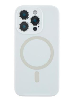 Чехол силиконовый glow silicone case с magsafe для iphone 15 pro max защита камеры белый mc-11789