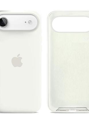 Чохол силіконовий silicone case full size для iphone 17 air захисний з мікрофіброю всередині white mc-12052