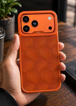 Чехол kajsa splendid collection 3d cube pattern с magsafe для iphone 17 pro max tpu orange plus o-ring mc-12416 3