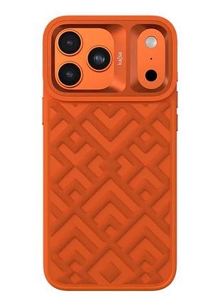Чохол kajsa briquette collection rhombus з magsafe для iphone 17 pro max tpu з мікрофіброю orange b-ring mc-12343