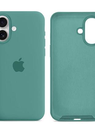 Чехол силиконовый silicone case full size для iphone 16 защита от ударов и царапин цвет 55.pine green mc-11478