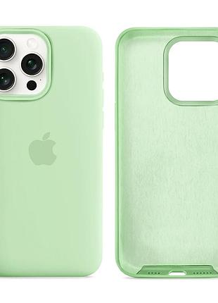 Чехол силиконовый silicone case full size для iphone 13 pro max с микрофиброй внутри защита от ударов 75.pistachio mc-11403