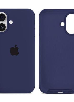 Чехол силиконовый silicone case full size для iphone 16 защита от ударов и загрязнений темно-синий mc-11502