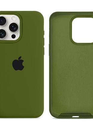 Чохол силіконовий silicone case full size для iphone 16 pro max захист від ударів і подряпин army green mc-11429
